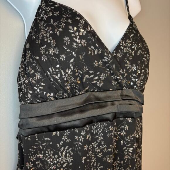 VTG Taboo Y2K 90s Black Goth Glittery Fairy Party Babydoll Slip Dress Sz 3X - Picture 2 of 5